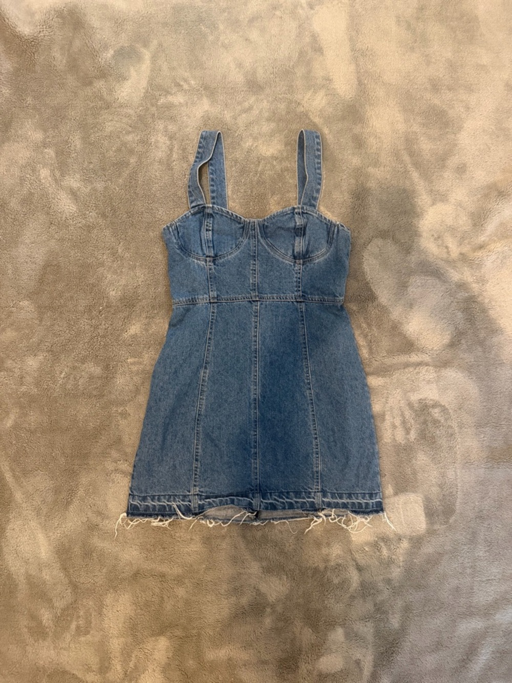 Forever 21 Denim Bustier Mini Dress - Blue